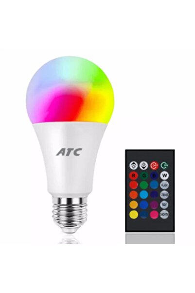 ATC Uzaktan Kumandalı 6500K 9W RGB Led Ampul Beyaz Işık