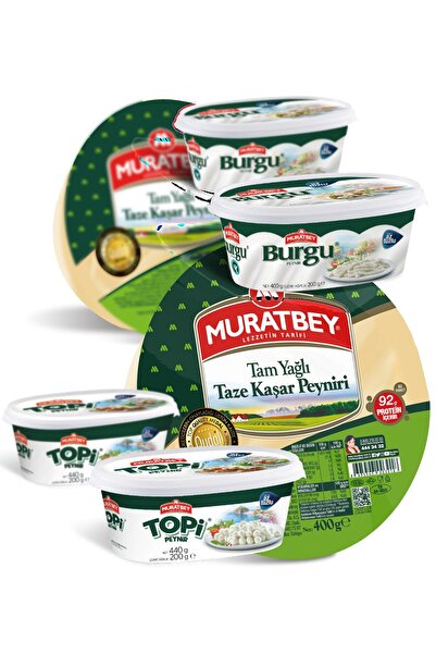 Muratbey Taze Kaşar ( 400 Gr ) + Topi ( 200 Gr ) + Burgu ( 200 Gr )
