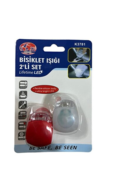 aralmini Bisiklet Çakar Lamba Seti - Silikon - Kırmızı Beyaz Işık Silikon - K...