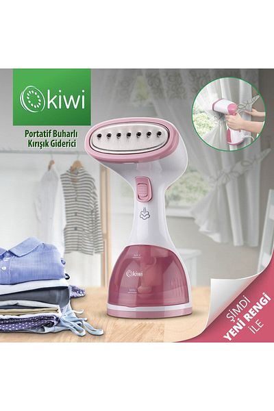 Kiwi New Generation Ksi 6450 Portable Steam Anti-Wrinkle Vertical Iron 1200W - Pink
