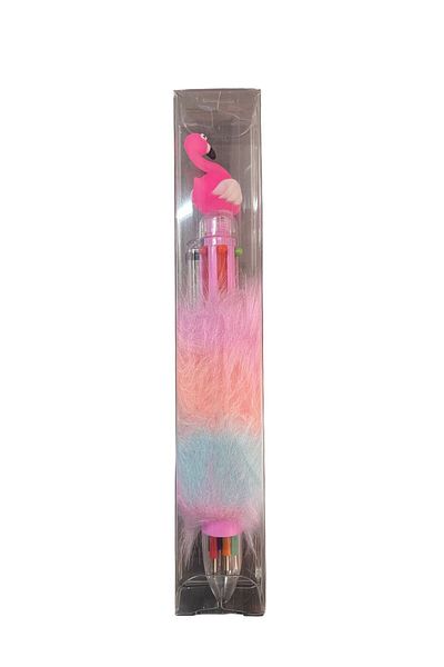 Mikro 6-Color Flamingo Plush Ballpoint Pen