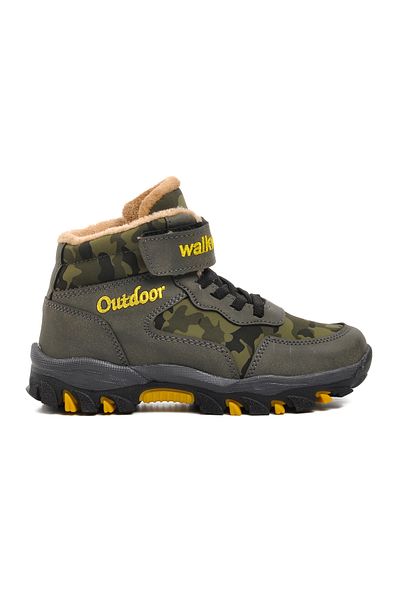 WALKWAY Leo-F Khaki Παιδικές Μπότες εξωτερικού χώρου με γούνα στο εσωτερικό