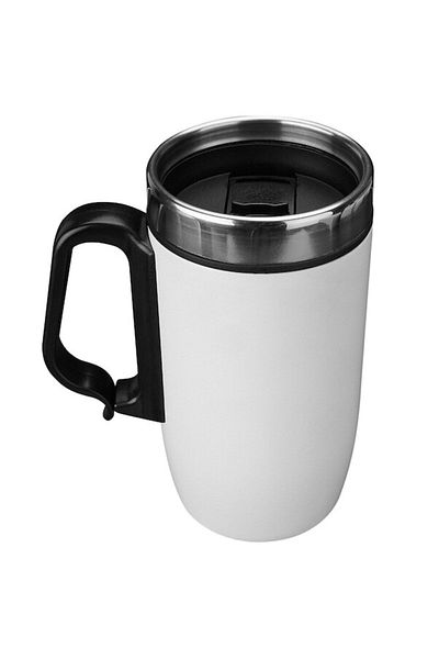 Verahed Double Layer Rubber Base 250ml White Handle Stainless Steel Small Thermos Cup Mug Mug Tea Coffee