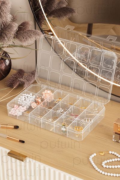 Pufwin Home 18 Compartments Jewelry Accessories Hobby Medicine Storage Box Organizer