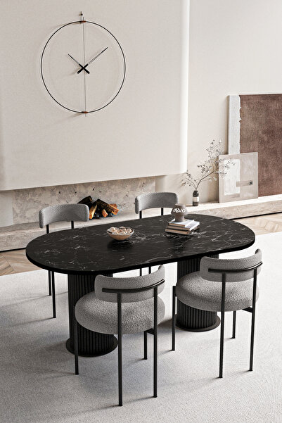 AVVİO Natura Bohem Lake Mdf Ayak 80x140 Oval Yemek Masası Mutfak Masası Masa ...