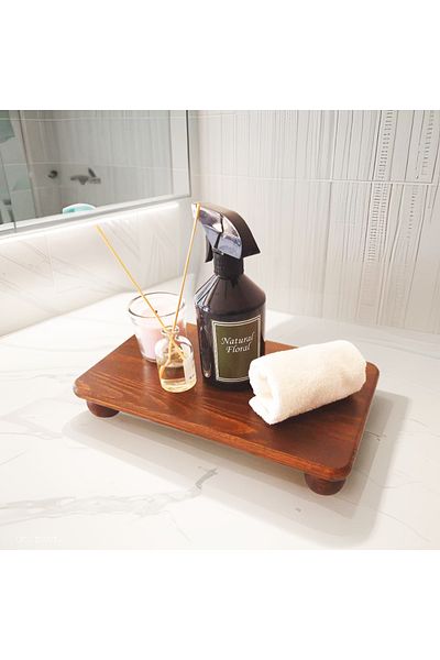 ELS Home - Rectangular Presentation Board with Ball Legs, Decorative Legs Wooden Stand