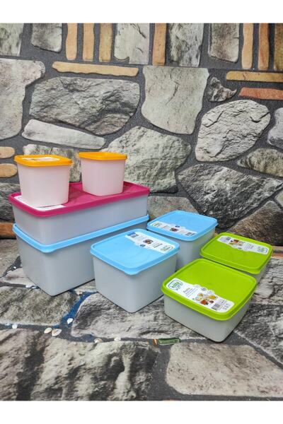 HOBBY LİFE حاوية تخزين بلاستيكية. هوبي لايف 8 (ثمانية) قطع مانعة للتسرب - بدو...