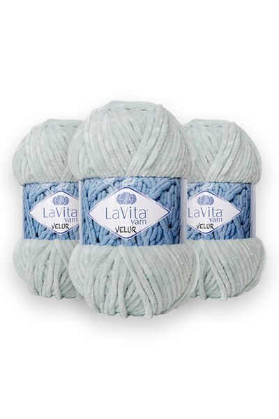 LaVita Yarn Velur Baby 3 Pack Amigurumi Πλεκτό Χέρι Σπάτσο Taka Yarn (8206-μέντα)
