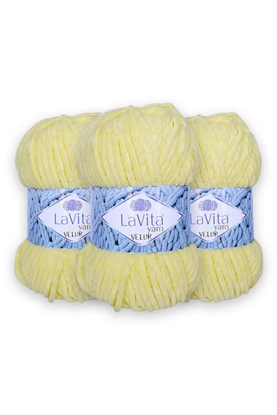 LaVita Yarn Velur Baby 3 Pack Amigurumi Πλεκτό Χέρι Σπάνιο Taka Yarn (1041-butterfil)
