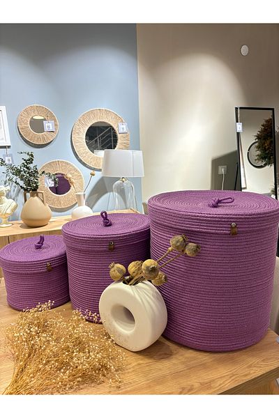 MaVaux Καλάθι Victor 3-Pece with Lid - Πολλαπλών χρήσεων, βρώμικος οργανωτής και οργανωτής ρούχων