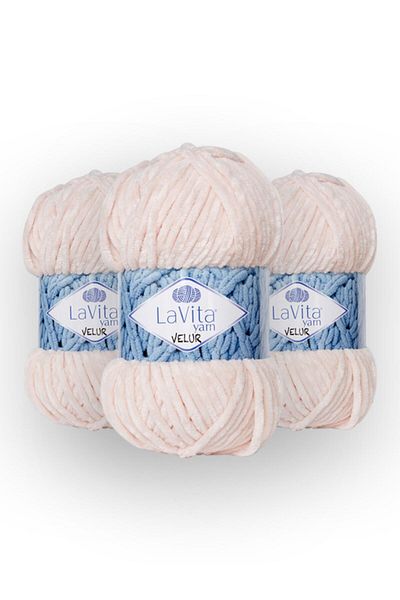 LaVita Yarn Velur Baby 3 Pack Amigurumi Πλεκτό Χέρι Σπάτσο Taka Yarn (4141-σκόνη)