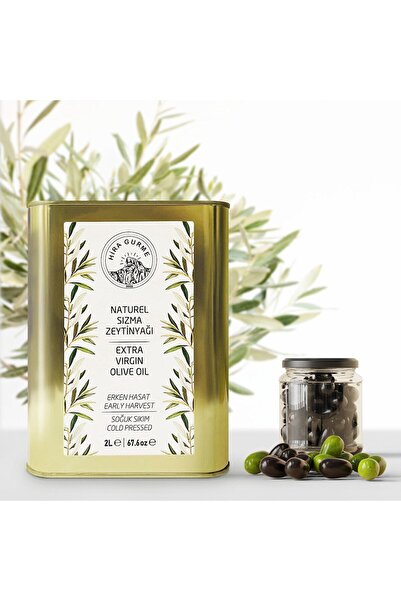 Hira Gurme 2025-2026 Sezonu Soğuk Sıkım Natürel Sızma Zeytinyağı 2 Lt Teneke ...