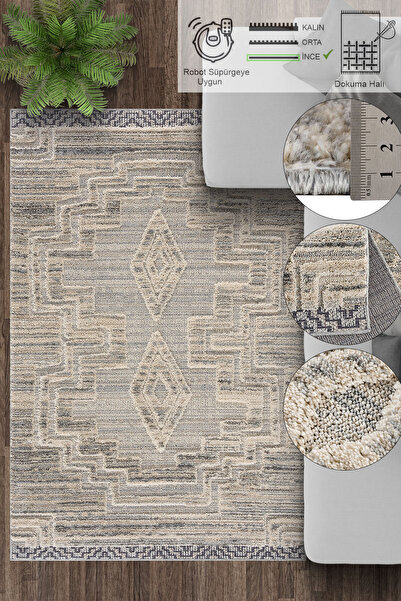 Caretta Home Bueno Bukle Shaggy Yumuşak Dokuma Salon Oturma Odası Çocuk Yatak Odası Mutfak Halısı