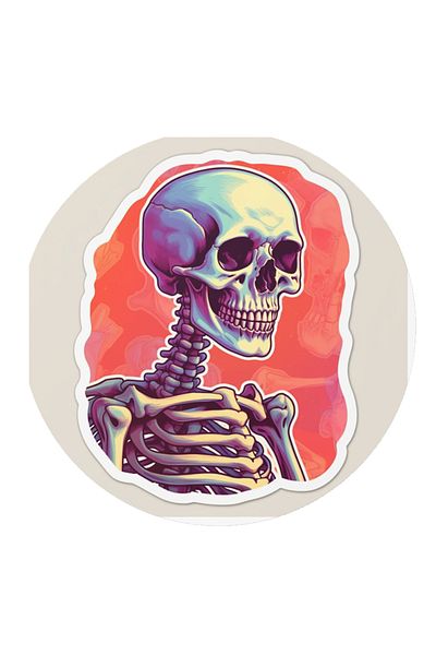 MegaSticker Autocolant schelet uman pentru masina, motocicleta, casca, laptop, parbriz 13x9 cm