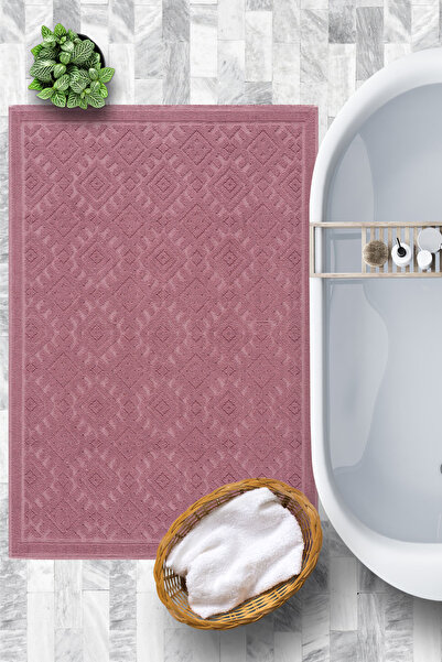 Caretta Home Pembe Pamuk Bukle Serisi Yıkanabilir Dokuma Modern Dekorafit Kaymaz Taban Halı Kilim