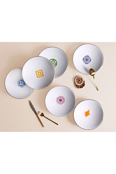 Porland Morocco 6-Piece Personality Pit Plate Set - 20cm