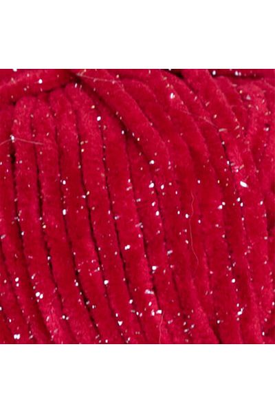 LaVita Yarn Velurex Baby Glitter Velvet Amigurumi Ață de tricotat manual Ață Taka (3017-RED)