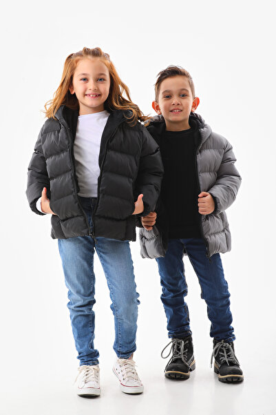 ROBA KIDS Kız Erkek Çocuk Su ve Rüzgar Geçirmez, Iç Polar, Kapüşonlu, Cepli, Kışlık, Şişme Mont & Kaban RB-400