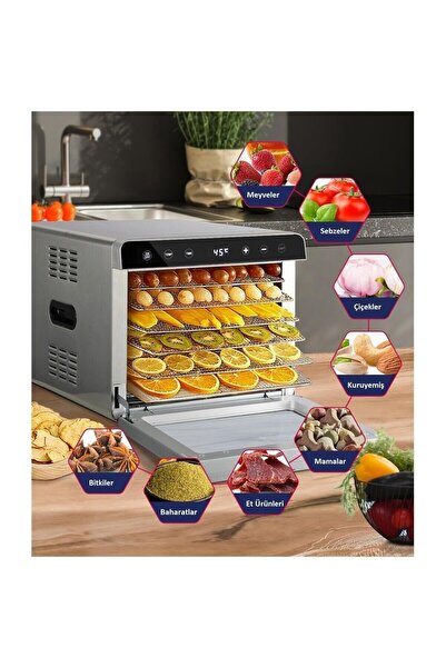 Dalle SS-06A Ev Tipi Paslanmaz Meyve Sebze Kurutma Makinesi 6 Tepsili