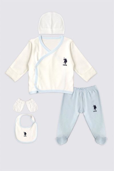 U.S. Polo Assn. US Polo AssnBaby Boy Set de ieșire de spital din 5 piese Albastru USB1820