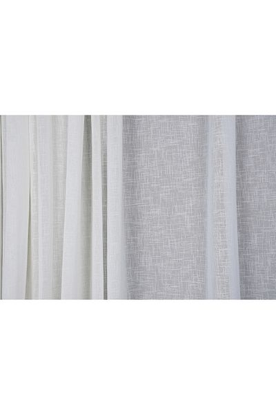 AKÇA TEKSTİL LINEN 1525 MODEL CREAM COLOR SINGLE WING Ready planted Pleated Background Curtain 300*260 cm
