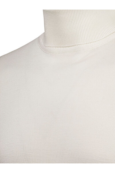 Çizgi Triko Чоловічий трикотажний светр з рибальським коміром, прямими рукавами та еластичним поясом, класичний крій