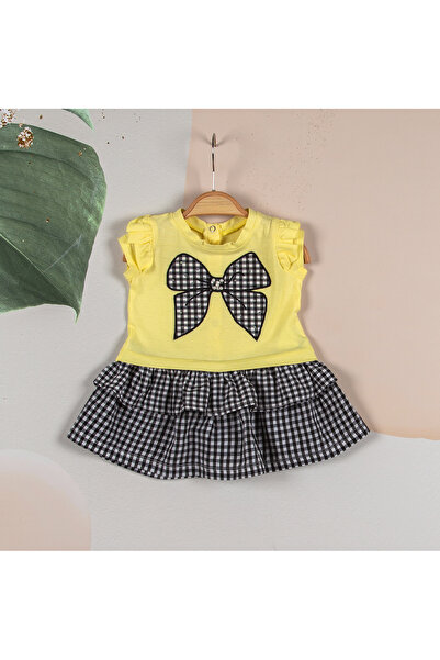 Neon ekose etekli penye elbise