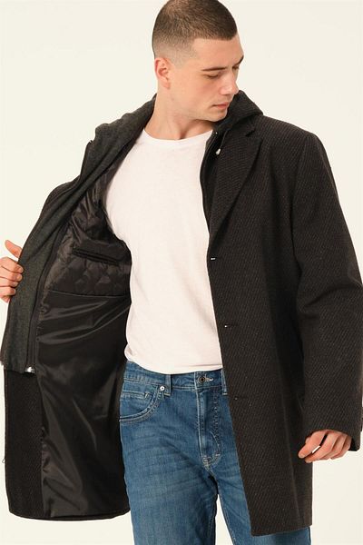 Dewberry PLT8395 DEWBERRY BATTAL PALTO-DIAGONAL BLACK