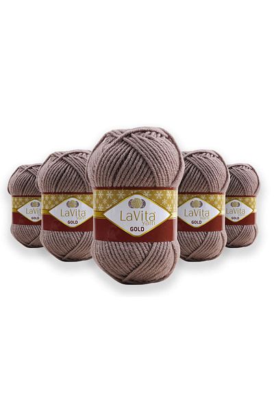 LaVita Yarn Pachet de 5 fire groase de iarnă pentru tricotat manual Fire Taka (9795-TOPRAK)