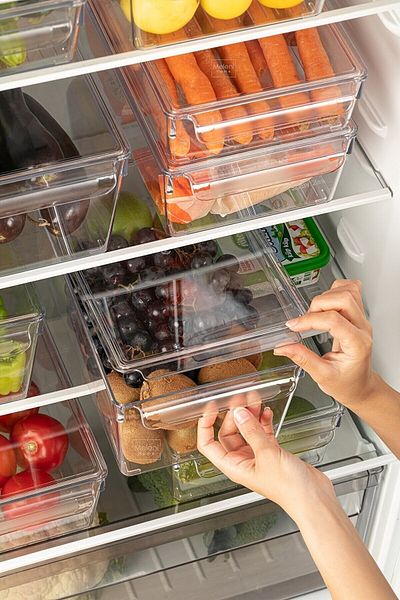 Meleni Home 6-Piece Mega Size Kitchen Closet Organizer with Strainer - Lid Refrigerator and Storage Container