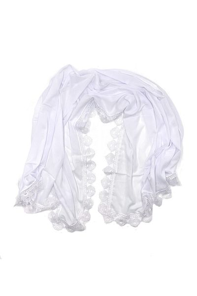 Naz İpek Embroidered Chiffon White Lace Mevlüt Cloth Prayer Cloth Mevlit 165x75 Cm
