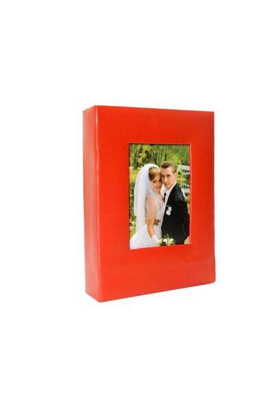 Nobbystar Red Leather 15x21cm Photo Album with Window - 100 Pieces