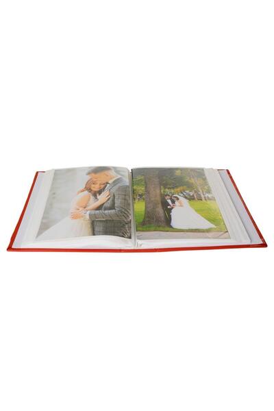 Nobbystar Red Leather 15x21cm Photo Album with Window - 100 Pieces