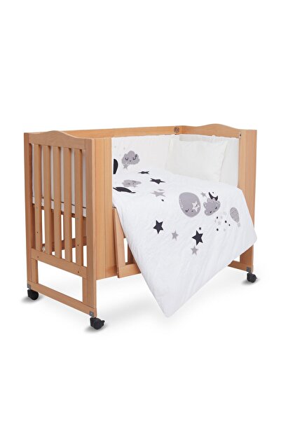 Natureza Moon Işlemeli 50*90 Bebek Nevresim Takımı 7 Parça Uyku Seti