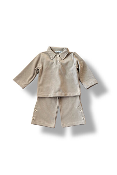 Zebra UNISEX CHARM-FREE BOTTOM TOP SET WITH COLLAR AND LEGDETAIL