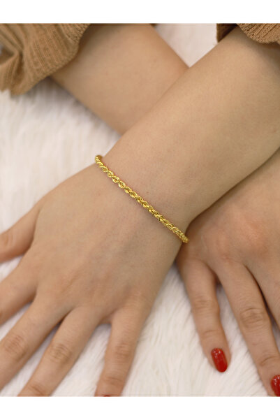 Zeynepli gold & jewelry 14 Ayar Altın 6 Mikron Halat Burgu Bileklik
