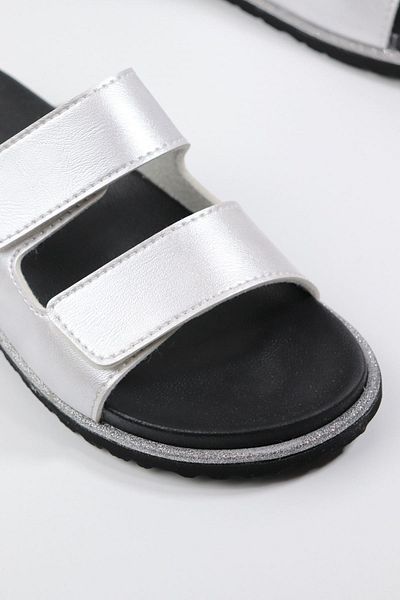KOÇYİĞİTLER Ceyo - 9988-1 Silver Double Velcro Women's Orthopedic Slippers