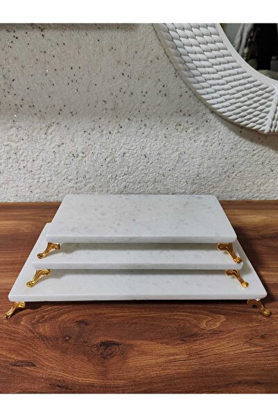 ROİPİERRES MERMER 3-Piece Real Marble Presentation Tray
