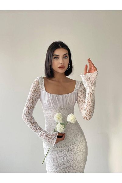 conconmoda ΦΟΡΕΜΑ MATILDA ΔΑΝΤΕΛΑ ΜΑΚΡΥ ΛΕΥΚΟ
