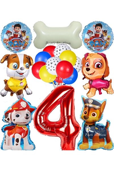 Parti Station Paw Patrol 4 Yaş Balon Set Paw Petrol Marshall Chase Skye Rubbl...