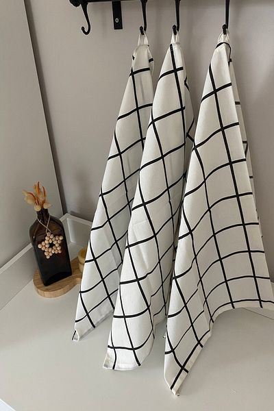 Emtory Home 3 Συσκευασίες Καρό Πανί - Γερμανικό Πανί - Λεπτό Λινό Πανί - 50 x 70 cm