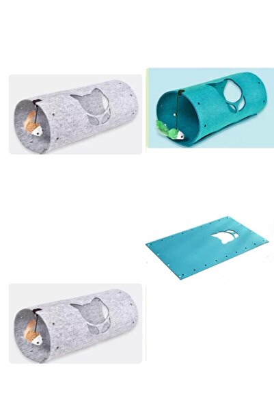 UTKU TASARIM Cat Tunnel 3 Pieces Can Be Added Functional Pet Toy Tunnel Md100