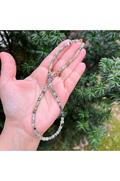 Gepstone Prinayt Cube Cut Natural Stone Necklace 43 CM