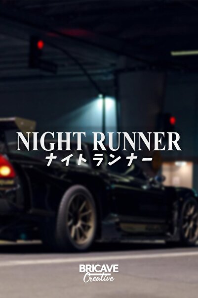 Bricave Night Runner Jdm Araba-motosiklet Sticker 50x10,35cm