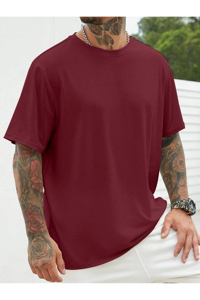 OVER HEAD Muška klaret crvena obična oversize T-shirt