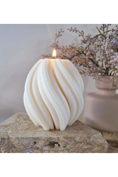 ÇAĞATÖLYE Silikon Kalıbı Örgü Desenli Minik Mum kalıbı 6x3 cm