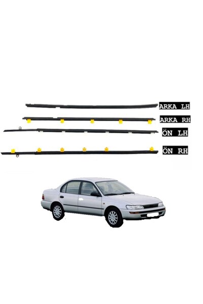SANCARAUTO ÇITA CAM FİTİL TOYOTA COROLLA AE101 XLI 1993-1994-1995-1996-1997-1998 TAKIM 4 KAPI SİYAH