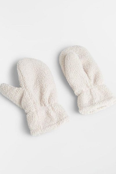 BAHELS Mănuși pentru femei Ecru Plush Teddy Soft Viral