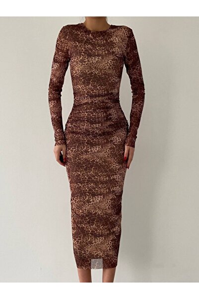 SONREİR PODŠÍVKA - OBLAČNÝ VZOR - KVĚTINOVÝ - RUŽOVÝ VZOR TYLOVÉ VELIKOSTI MIDI