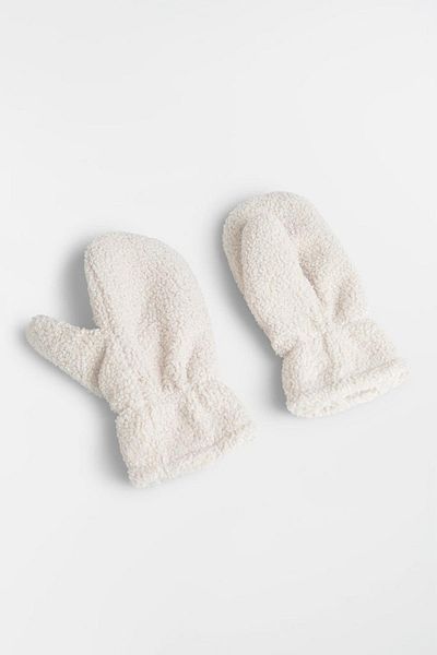 BAHELS Mănuși pentru femei Ecru Plush Teddy Soft Viral